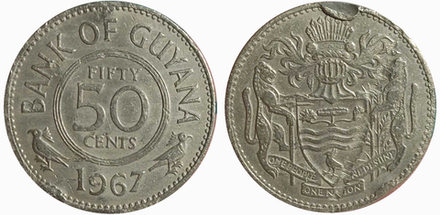 Гайана 50 центов, 1967 Герб G