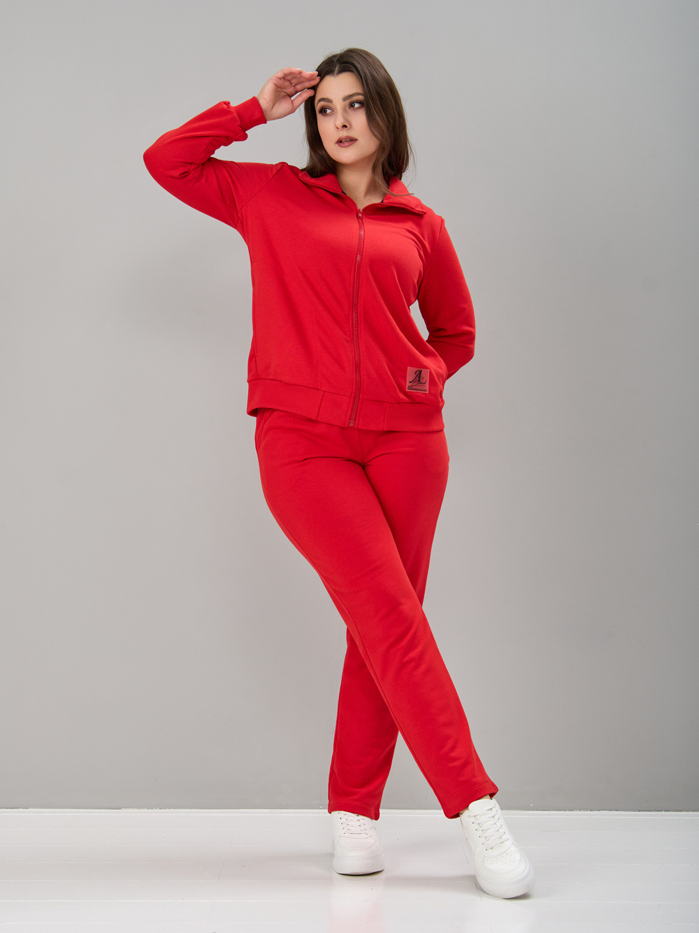 Костюм с брюками КБфп-584/красный-н