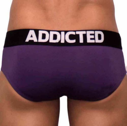 Мужские трусы брифы фиолетовые Addicted purple sportive stripes brief