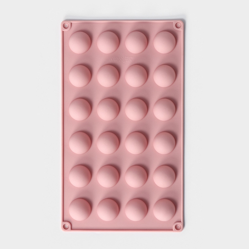 Форма для выпечки силикон, Полусфера 2,8см, 24 ячейки