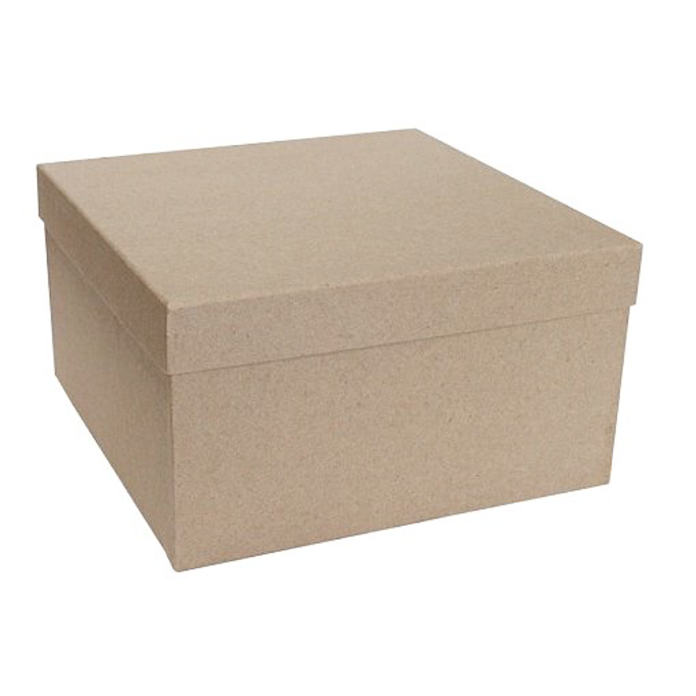 Коробка крафт с крышкой 25*25*13 см