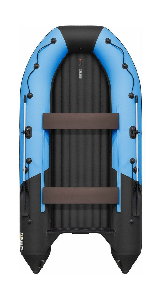 Надувная лодка ПВХ, Ривьера Компакт 3800 НДНД Комби, синяя волна/черный