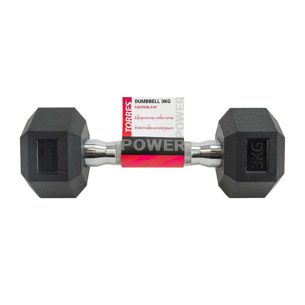 Гантель TORRES PL51903, вес 3 кг, 1 шт