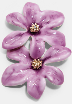STRADIVARIUS Эмалированные серьги-цветы, сиреневый