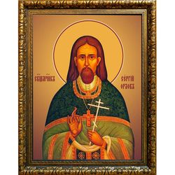 Сергий Орлов, священномученик, пресвитер. Икона на холсте.