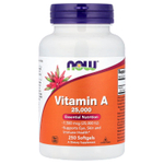 NOW Foods, витамин A, 7500 мкг (25 000 МЕ), 250 капсул