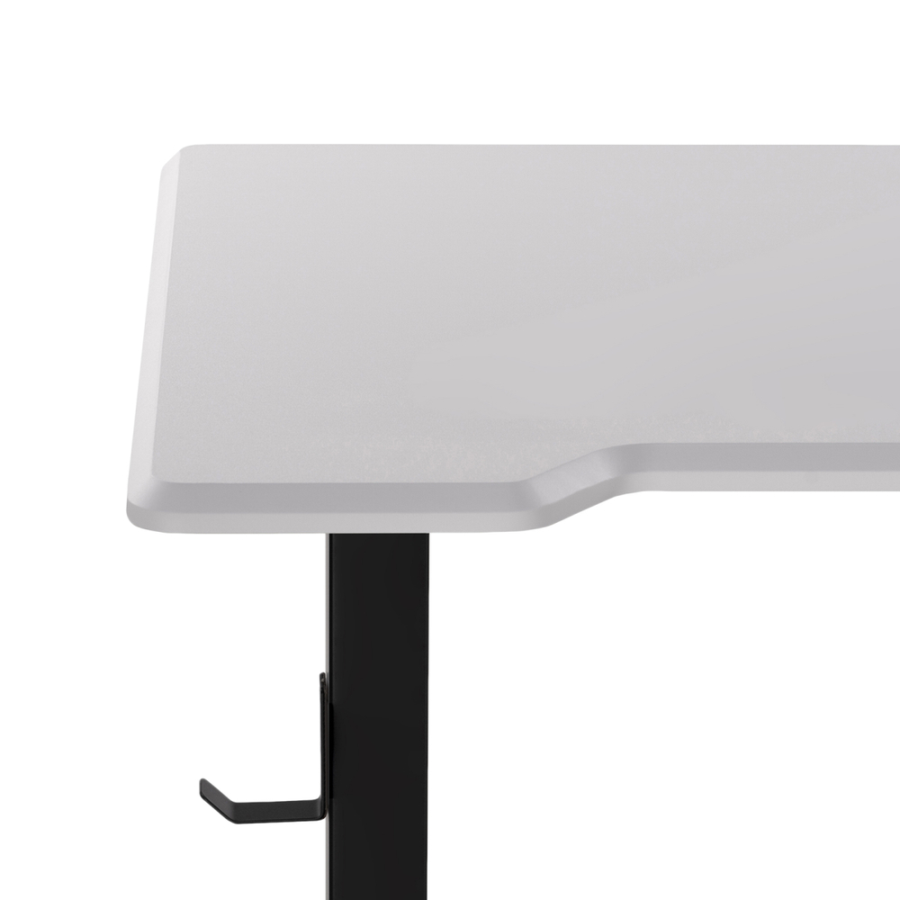 Компьютерный стол Woodville Маркос с механизмом подъема 120х75х75 белая шагрень, черный