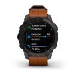 Смарт-часы GARMIN Epix (Gen 2) Sapphire титановый черный с коричневым кожаным ремешком,  010-02582-30