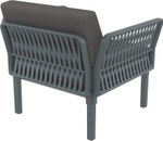 Кресло пластиковое с подушками Siesta Contract Portofino Lounge, темно-серый, темно-серый