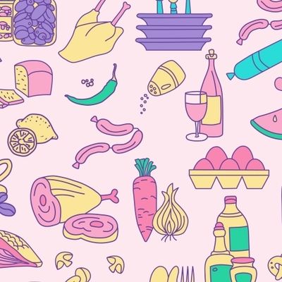 Яркий гастрономический принт для кухни