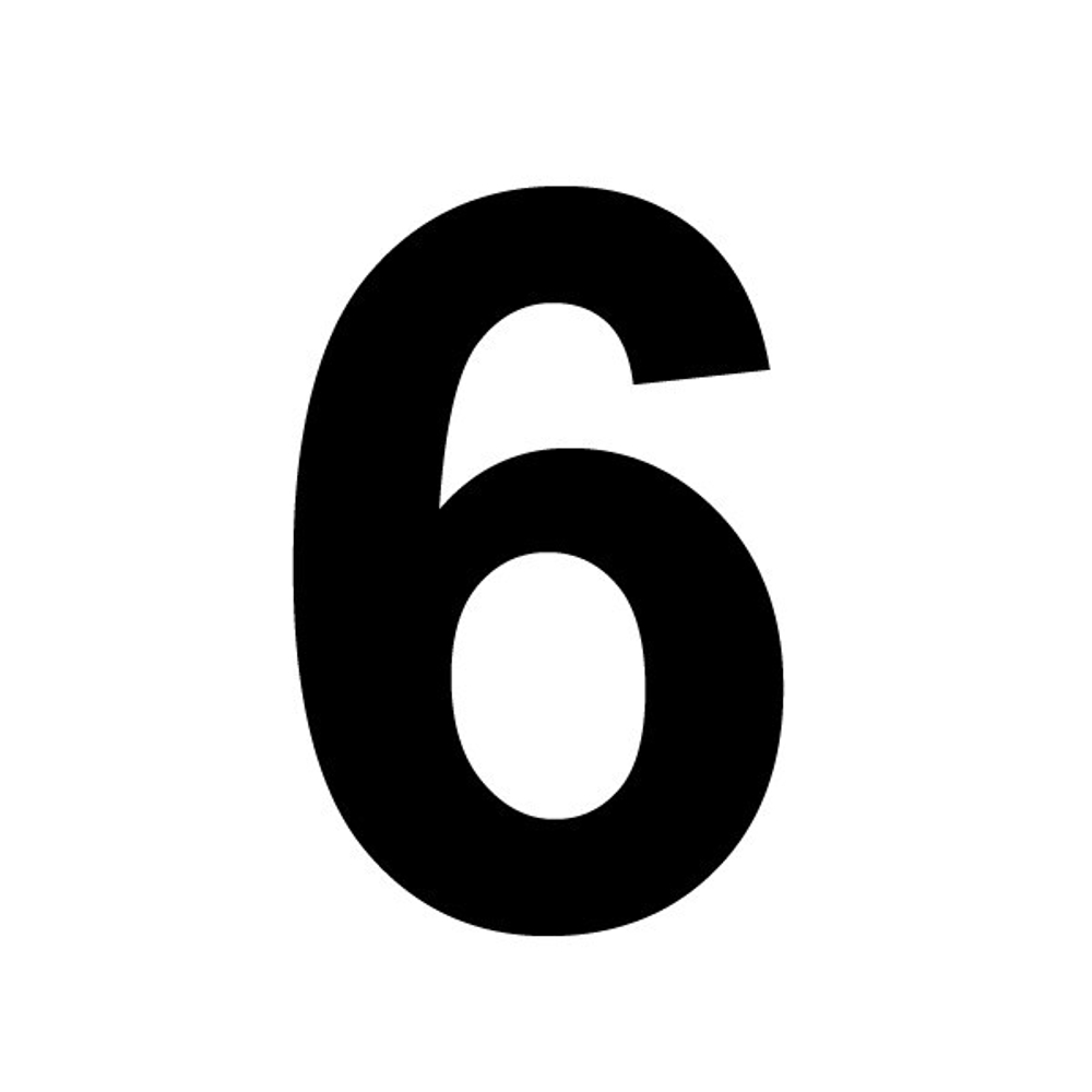 Цифра 6 для маркировки объёма секции цистерны