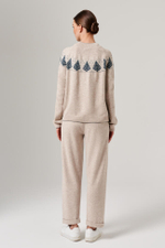 23172 Свитер женский (серо-бежевый меланж)