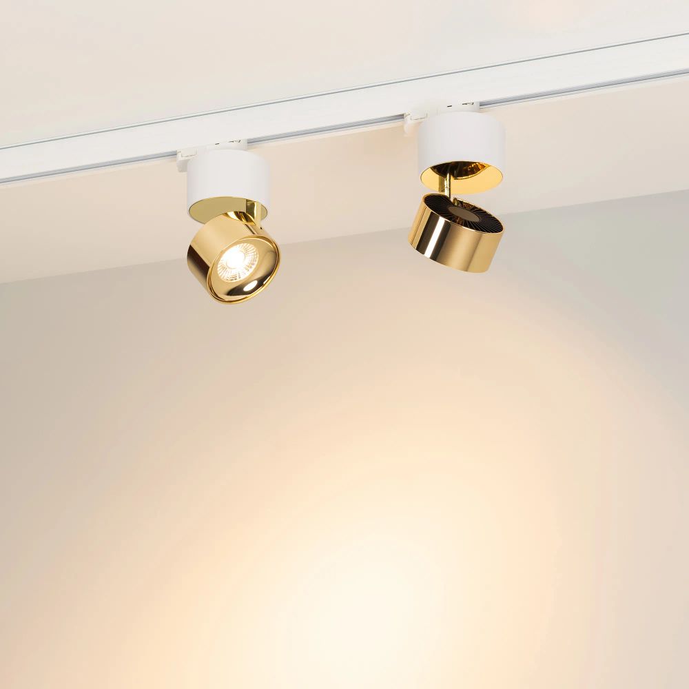 Светильник SP-PLURIO-TRACK-4TR-R77-9W Warm3000 (WH-BRS, 36 deg, 230V) (Arlight, IP20 Металл, 3 года) 038114