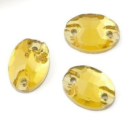 Стразы стекло 8*10см. "Овал" желтый/15