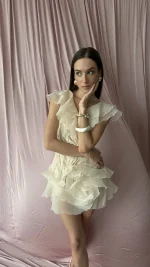 Платье короткое Флёр цвет, Молочный