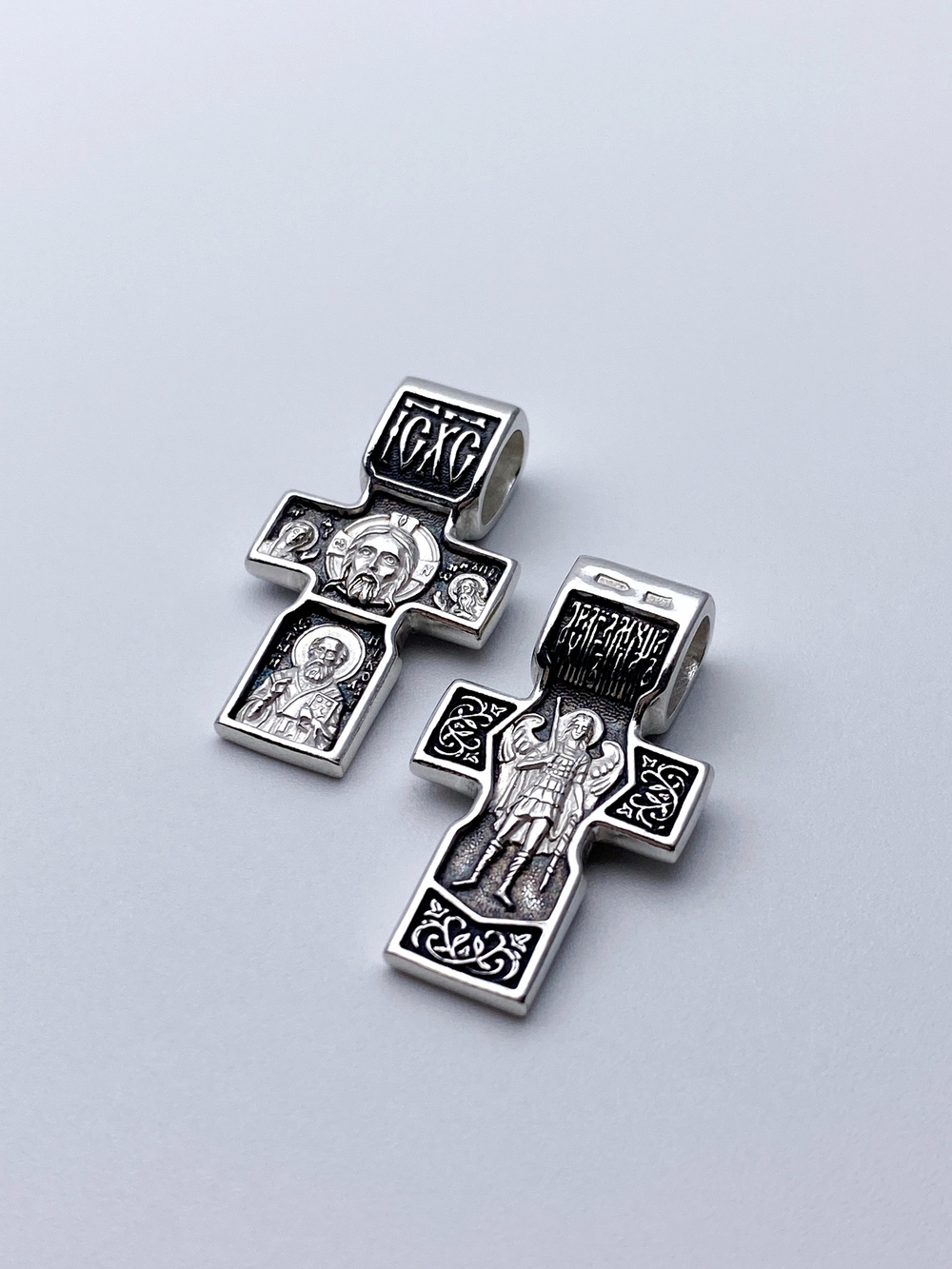 Крест из серебра/Чернение/Михаил/Николай
