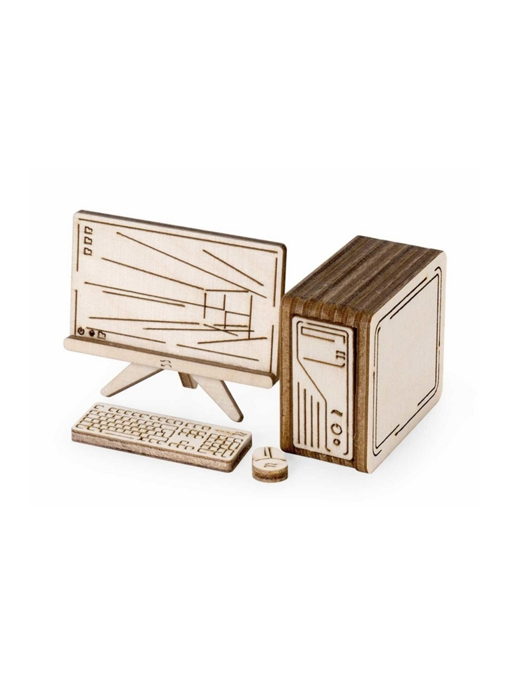 Деревянный конструктор Lemmo МОДЕЛЬ "НАБОР МЕБЕЛИ БЫТОВАЯ ТЕХНИКА", 100 деталей