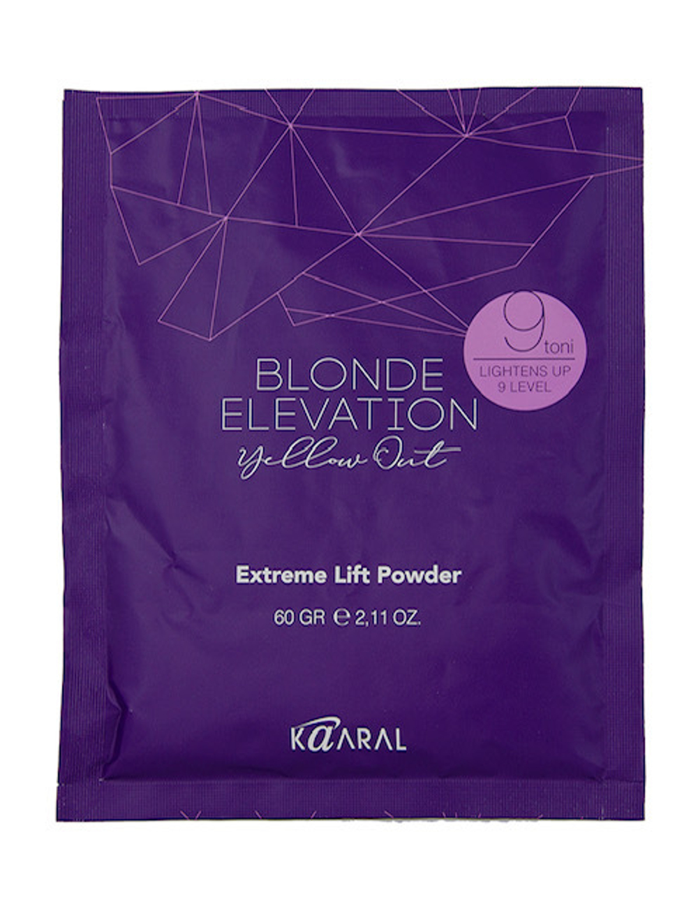 Пудра обесцвечивающая KAARAL Blonde Elevation Yellow Out Extreme Lift Powder сиреневая - 60 г.