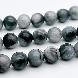 Кошачий глаз кварцевый бусины, диаметр 9,9-10 мм, цена за 10 шт (1/4 нити)