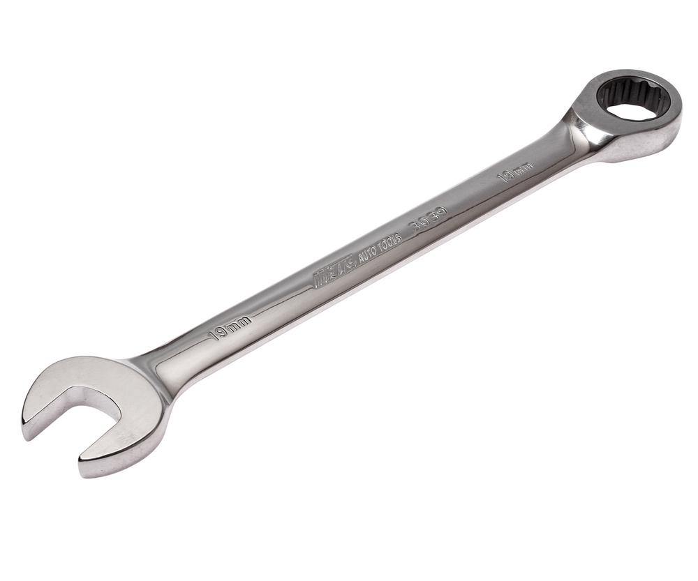 Ключ комбинированный 19х19мм трещоточный JTC