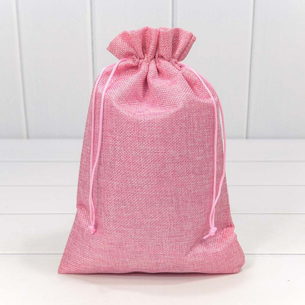 Мешочек 20х30см Лен искусственный (Розовый)