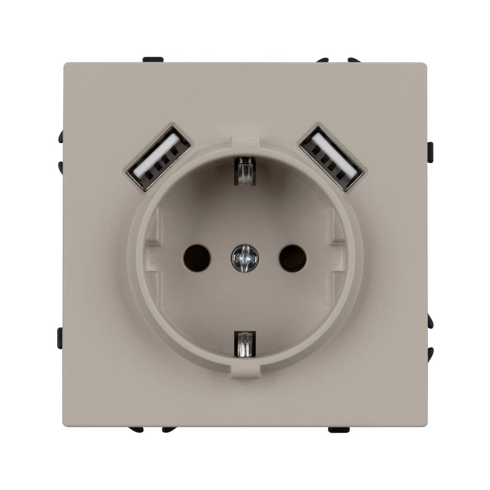 Механизм розетки с USB зарядкой SCT-NOBE-MUAA-SFPL-CA (230V, 16A) (Arlight, Кашемир) 059442