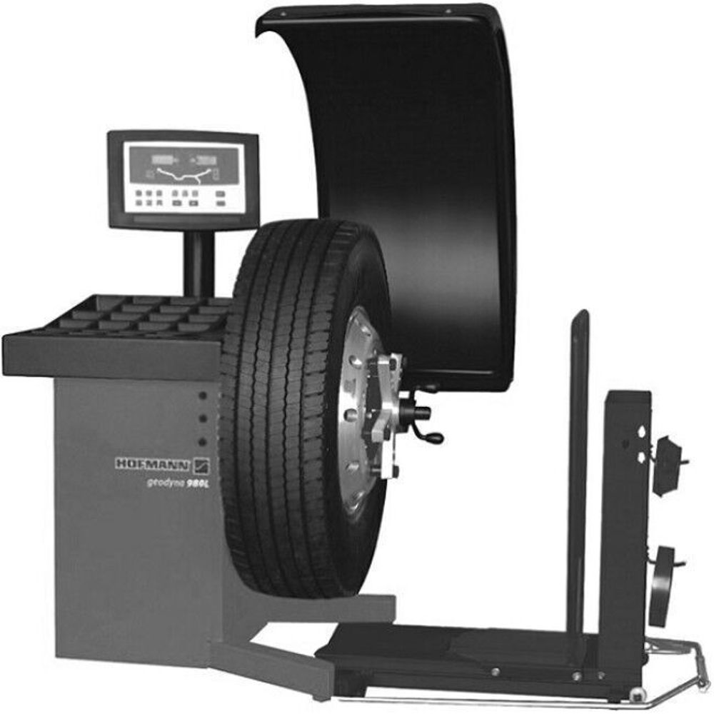 Балансировочный станок (стенд) для колес грузовых автомобилей Hofmann Geodyna 980L LIFT. Цвет серый RAL 7040.
