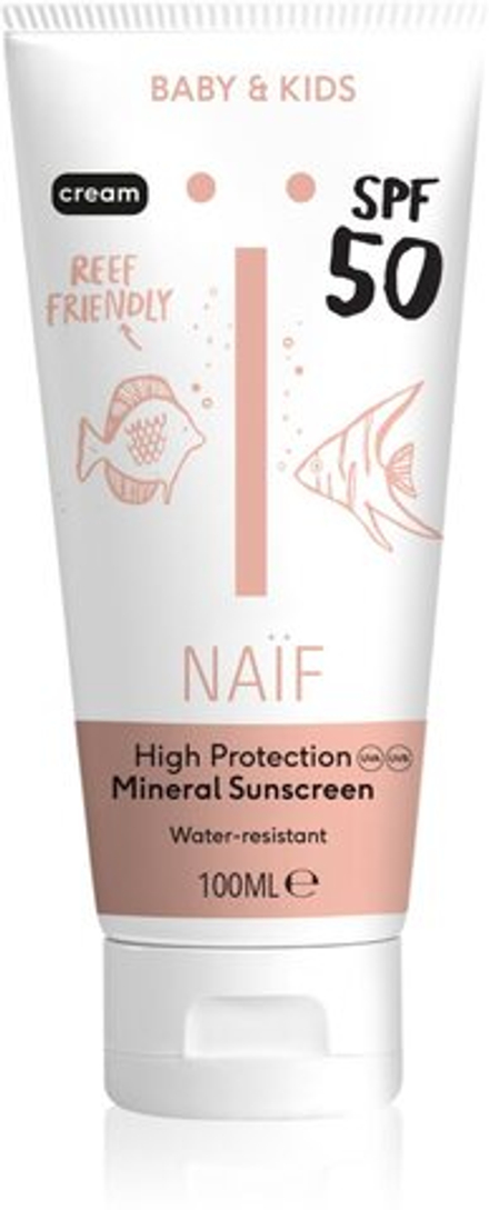 Naif Baby & Kids Sun Cream SPF 50 - защитный солнцезащитный крем для младенцев и детей /  SPF 50 100  ml  / GTIN 8720828001332