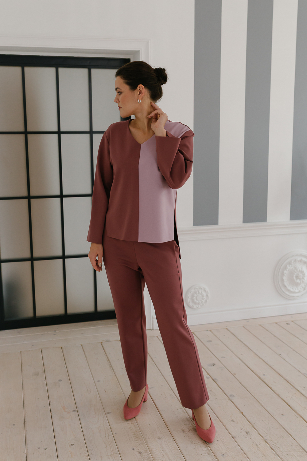 Брюки зауженные 3058ВЕ, кирпичный #234Ке023058ВЕ