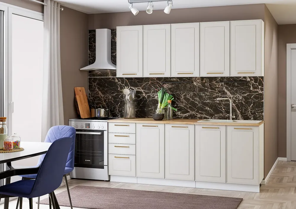 Кухонный гарнитур Милена 2,0м(белый\белый арт), Интерьер Центр, г. Пенза