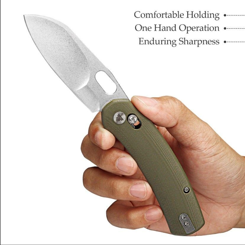 Складной туристический нож TRIVISA Lamb-03G клинок N690 рукоять G10 (зеленый)