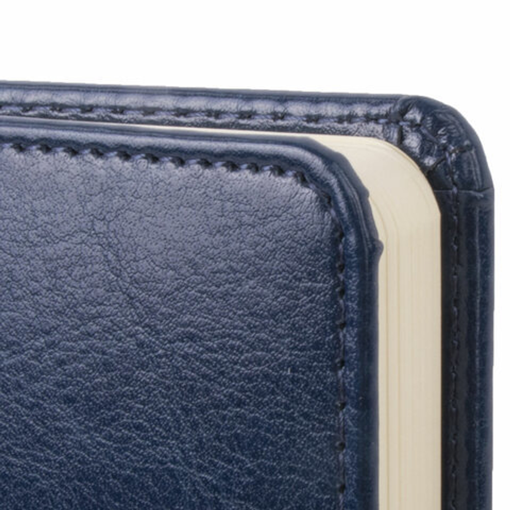 Ежедневник недатированный А5 (138х213 мм) BRAUBERG "Imperial", под гладкую кожу, 160 л., кремовый блок, темно-синий, 123413