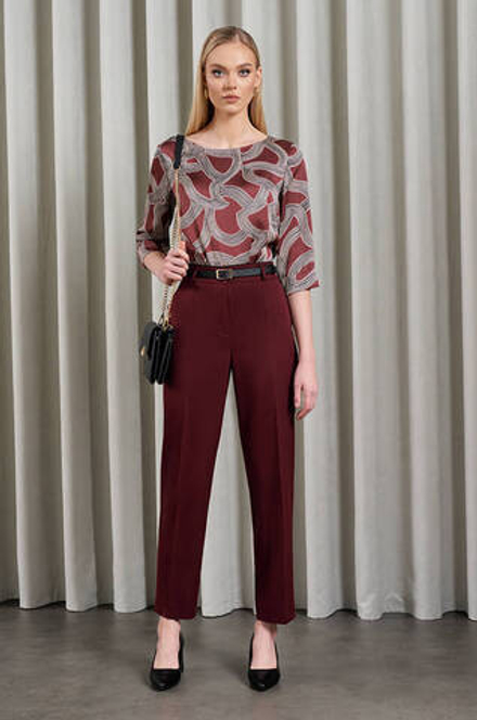 22882 Блузка женская (бордовый принт)