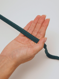 Резинка отделочная изумруд ажурная плотная ширина 12 мм с учетом фестона