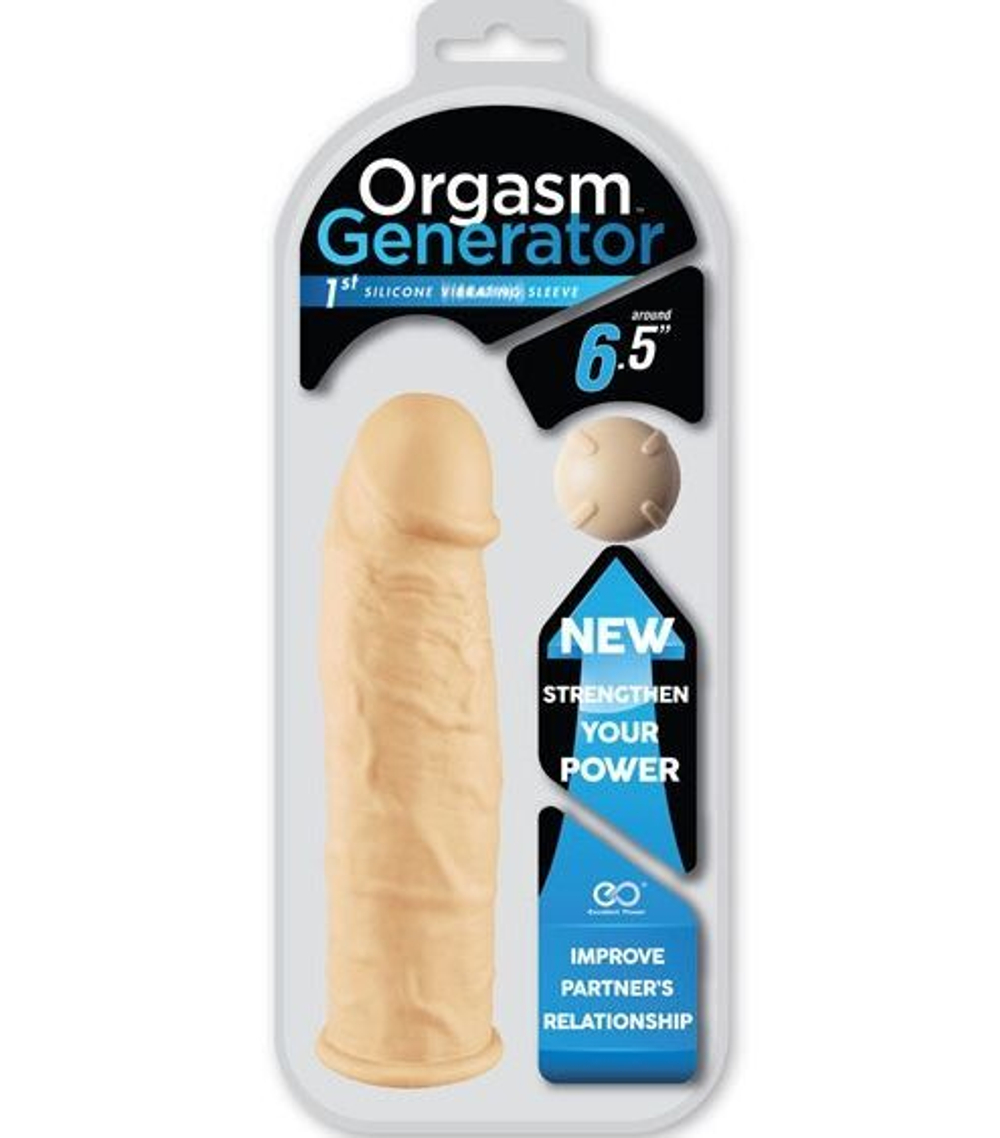Телесная вибронасадка-удлинитель ORGASM GENERATOR SLEEVE - 16 см