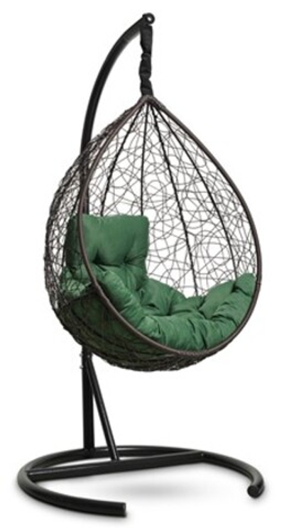 Кресло подвесное Sevilla comfort (Коричневый/Зеленая подушка)
