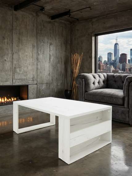 Стол журнальный BeautyStyle 25 дуб крафт белый/без стекла