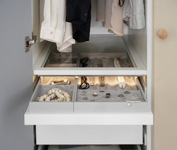 IKEA KOMPLEMENT  (ИКЕА КОМПЛЕМЕНТ)  -  Вкладыш с 4 отделениями, светло-серый, 15x53x5 см