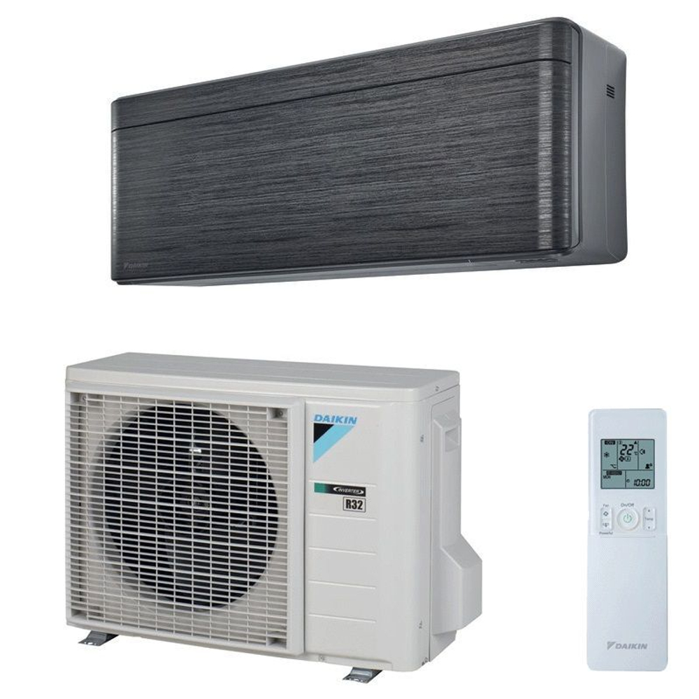 Кондиционер Daikin Stylish FTXA35BT/RXA35A Inverter. Цвет: Панель цвета чёрного дерева, корпус чёрный