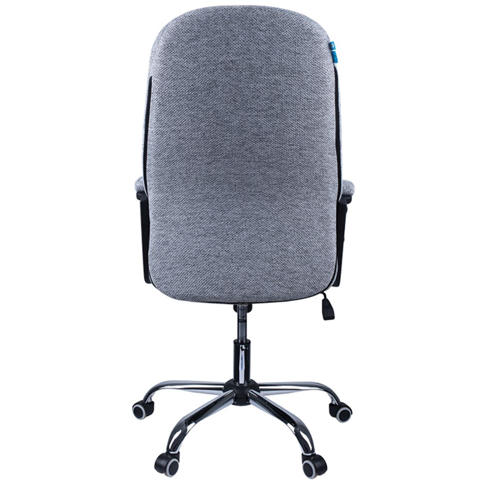 Кресло руководителя Helmi HL-E89 "Blocks" LUX, ткань SY светло-серая, мягкий подлокотник, хром