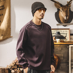 Мужская футболка в американском ретро-стиле, плотная (300 г), с длинным рукавом, новая модель осень, свитшот с круглым вырезом, свободный крой, для весны и осени.