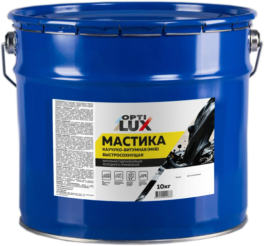 OPTILUX Мастика Каучуко-битумная МКБ 10кг (ИжСинтез)
