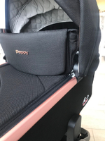 Коляска детская Peppy Monaco 2 в 1 GP Rose Black (черный), рама черн-золотая, шлифованный алюминий