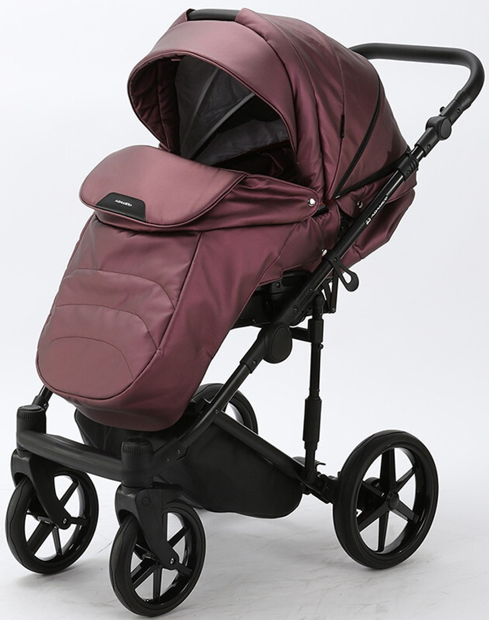 Детская коляска Adamex Zico Deluxe 2 в 1 Z-SM08 Т.СИРЕН.ПЕРЛ КОЖА