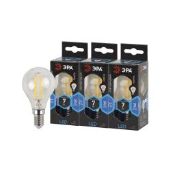 Лампочка светодиодная ЭРА F-LED P45-7W-840-E14 E14 / Е14 7Вт филамент шар нейтральный белый свет | Филаментные декоративные