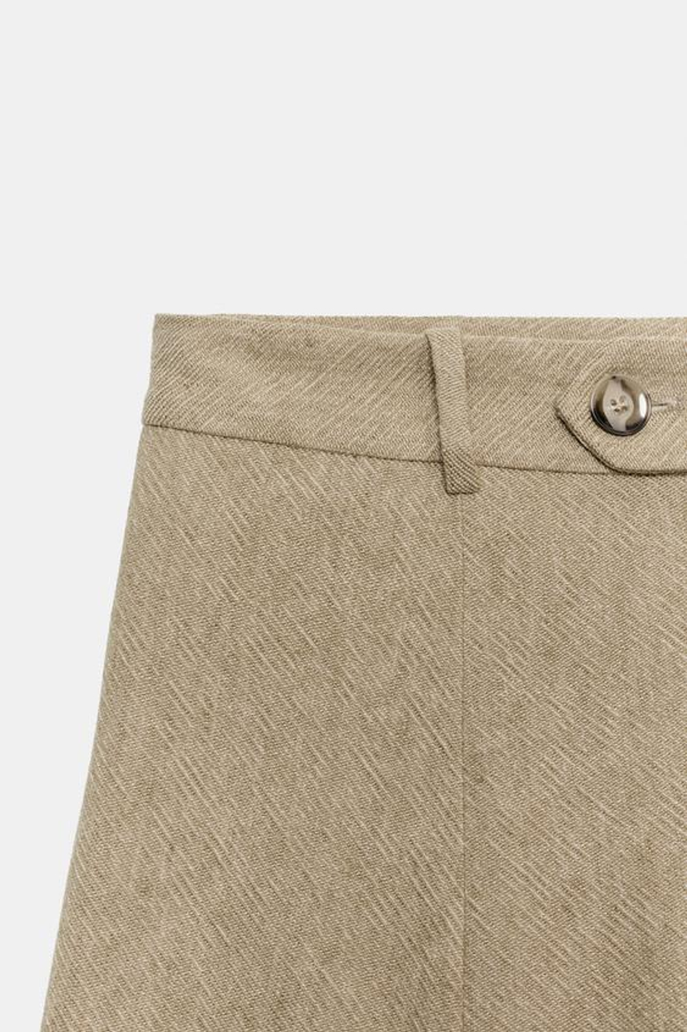 ZARA ШИРОКИЕ БРЮКИ ИЗ ЛЬНА — ZW COLLECTION, ХАКИ