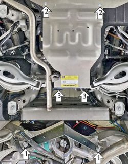 Защита алюминиевая 4 мм ЗЭм, ТОЭ для Voyah Dream; Passion MOTODOR.348610