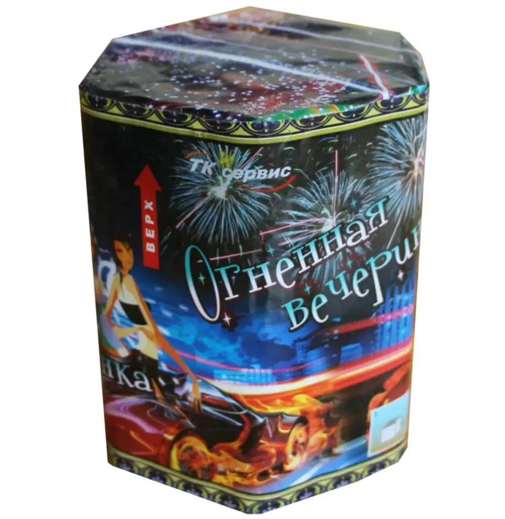 Батарея салютов Огненная вечеринка (TKB219) от Тк Сервис, 19 выстрелов, 20 мм