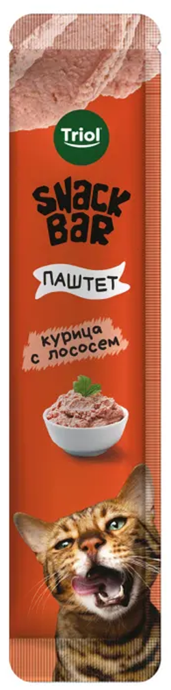 Triol, Лакомство для кошек, Паштет из курицы с лососем, 40 гр.