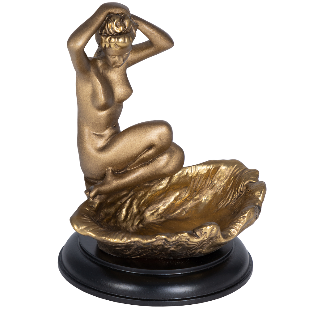 Подставка для украшений Девушка на ракушке Бронза